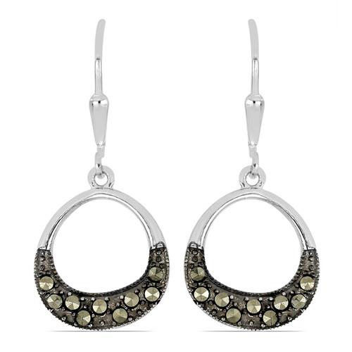 BUY REAL AUSTRIAN MARCASITE  EARRINGS IN 925 STERLING SILVER